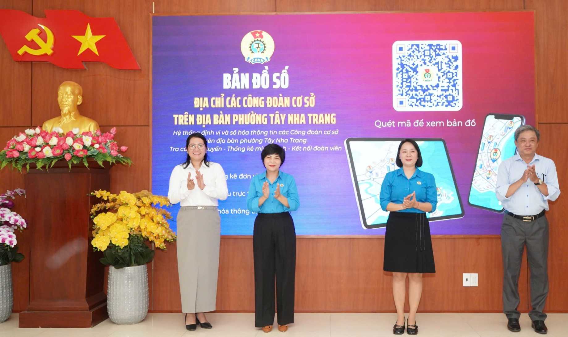 Responding to Workers' Month 2026, Tay Nha Trang Ward Trade Union launches Trade Union Digital Map. Photo: Phuong Linh