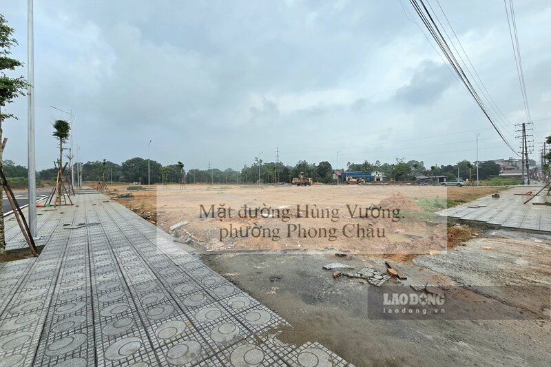 63 land plots of the Hung Vuong road project in Phong Chau ward are about to be auctioned. Photo: To Cong