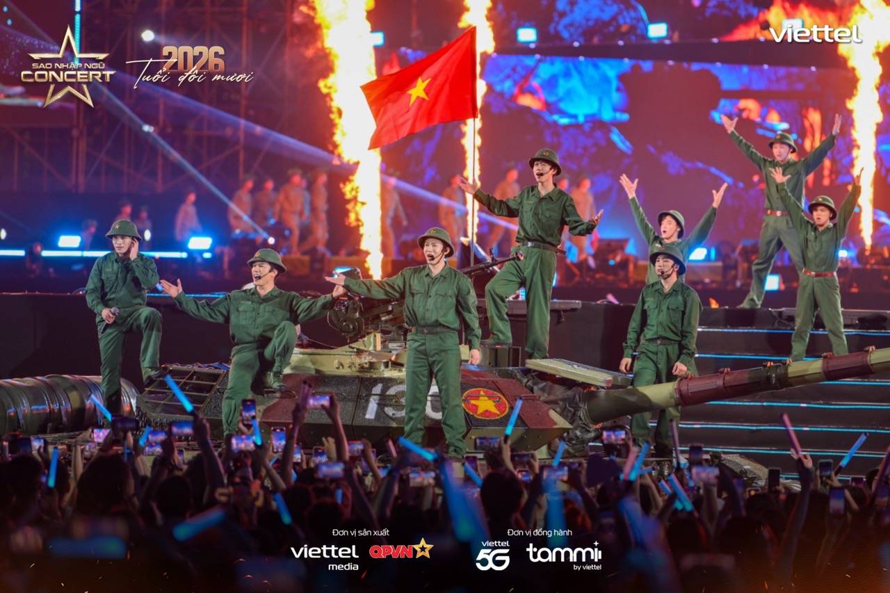 Sao Nhap Ngu concert is staged on a large scale. Photo: Viettel.