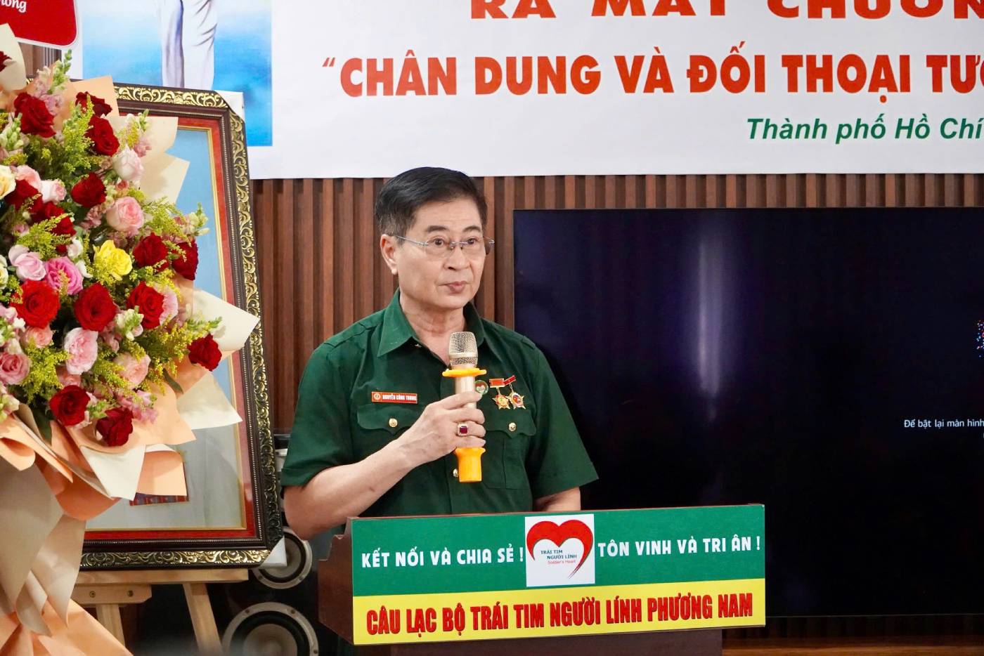 Cựu chiến binh Nguyễn Công Trung, Chủ tịch Câu lạc bộ Trái tim người lính Phương Nam. Ảnh: Mai Anh. 