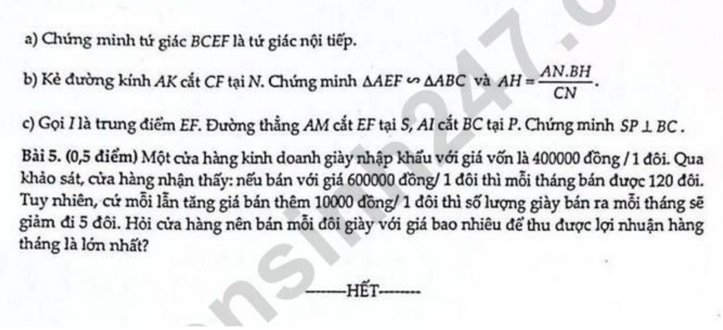 Đề thi thử vào lớp 10 môn Toán 2026 - THCS Kim Giang (Sở GDĐT Hà Nội). Ảnh: Tuyensinh247