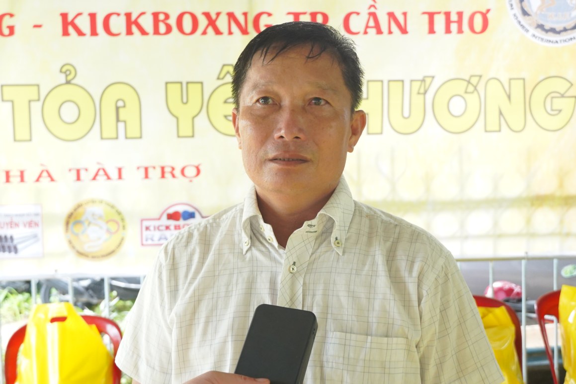 Ông Trần Hoàng Vũ - Phó Chủ tịch Liên đoàn Boxing - kickboxing TP Cần Thơ. Ảnh: Tạ Quang
