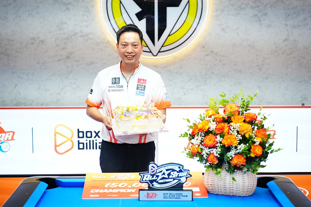 Dương Quốc Hoàng compite con valentía para ganar el Box Billiards All Star Vietnam Invitational 2026. Foto: Thế An