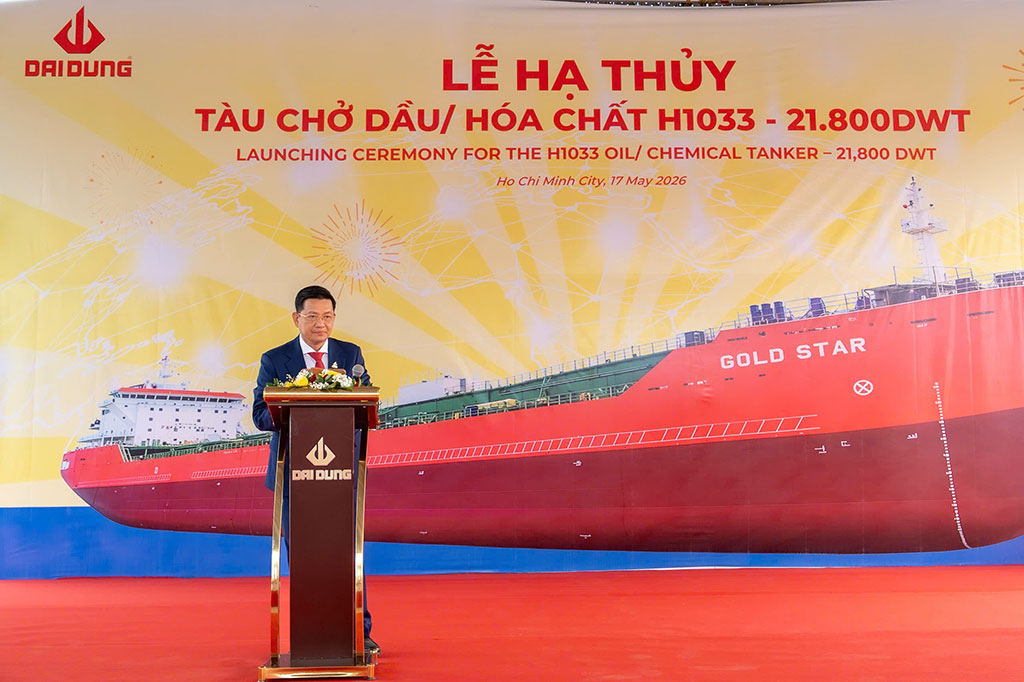 Dai Dung Group launches oil/chemical tanker 21,800 DWT. Photo: Dai Dung Group