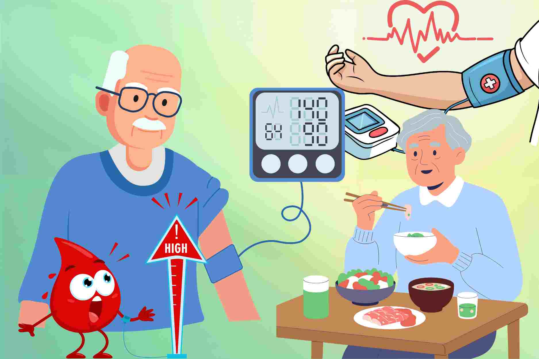Eating times cause blood pressure to rise higher in middle-aged men