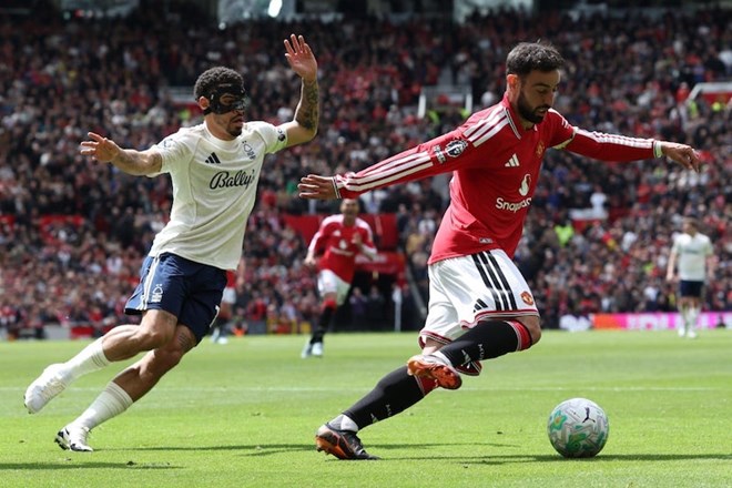 Bruno Fernandes có thêm một màn trình diễn ấn tượng.  Ảnh: AFP