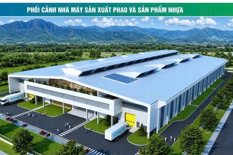 Phối cảnh Nhà máy sản xuất phao, sản phẩm nhựa xây dựng tại bản Phiêng Lời, xã Chiềng Lao, tỉnh Sơn La. Ảnh: Dự án cung cấp