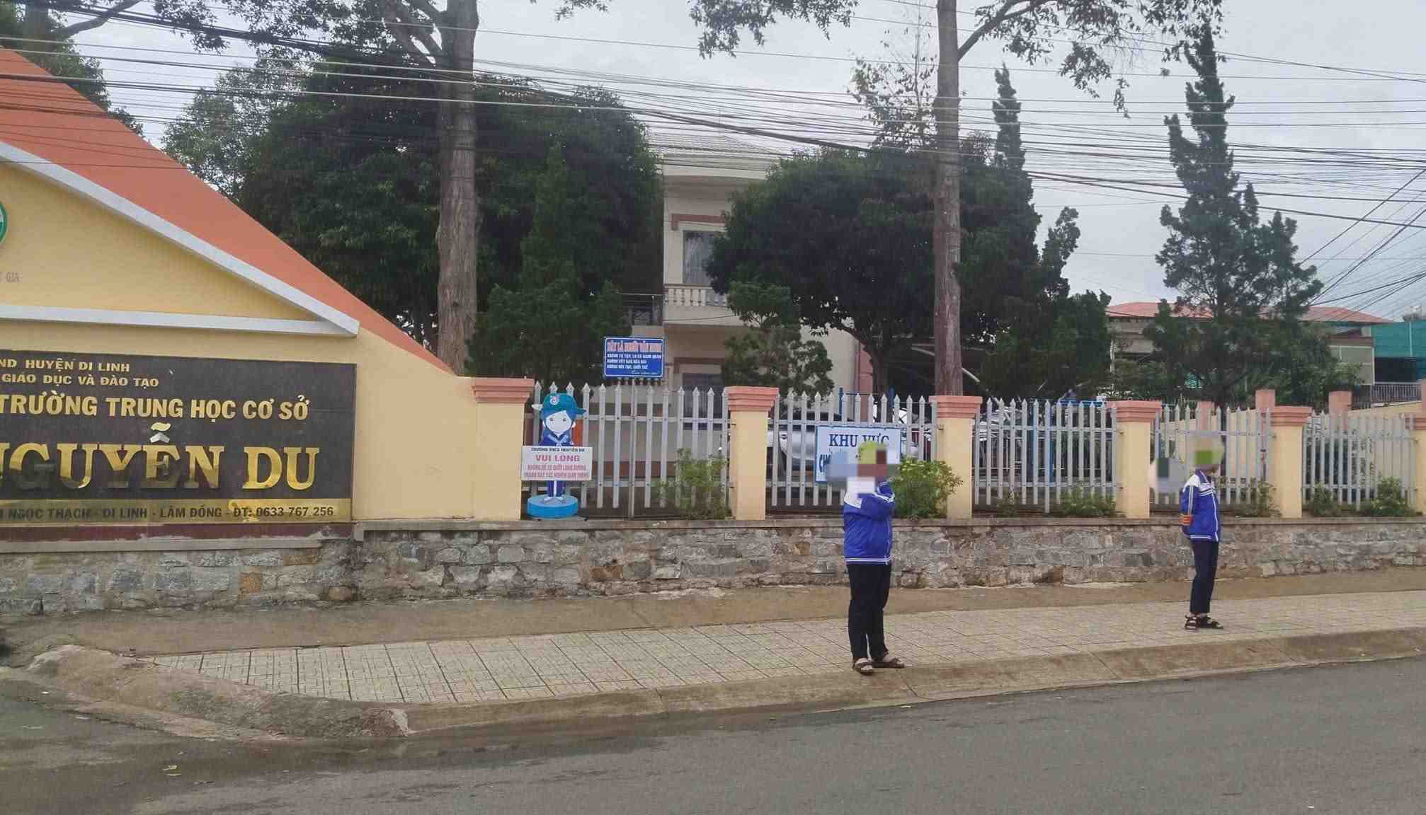 Trường THCS Nguyễn Du (xã Di Linh) nơi em H đang theo học. Ảnh: Thần Hy 