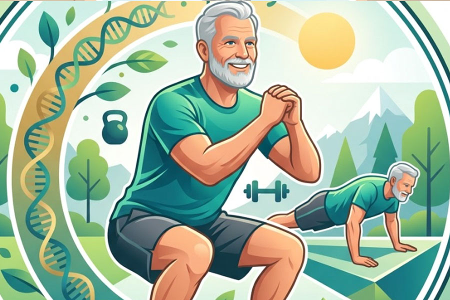 Strength exercises can help slow down body aging. Graphics: Thien Nhan