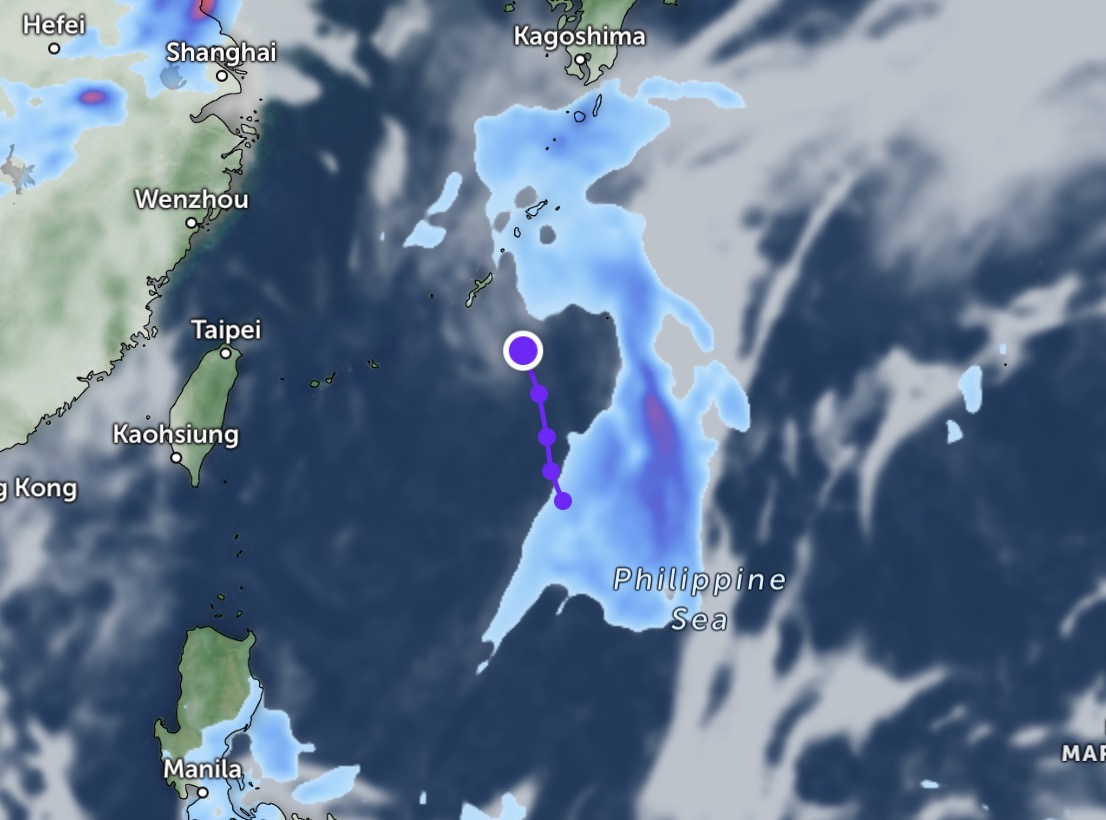 The low pressure at sea is forecast to have little chance of strengthening. Photo: Zoom Earth