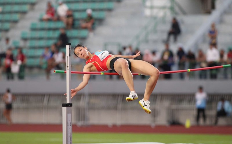 Player Bui Thi Kim Anh of the Vietnam Athletics Team. Photo: Bui Luong