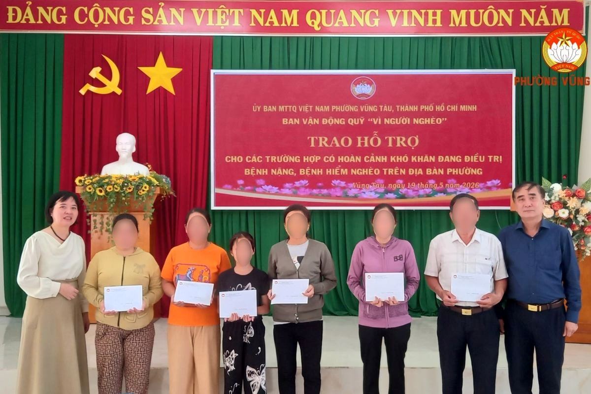 Giving support to difficult circumstances and critical illnesses in Vung Tau. Photo: MTTQVT