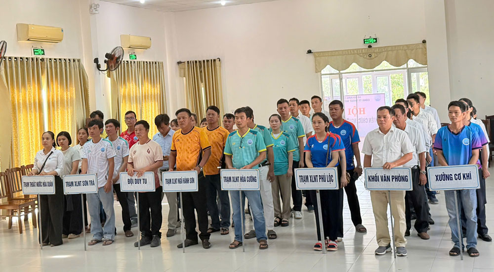 The grassroots trade union of Da Nang Drainage and Wastewater Treatment Company (under Hoa Cuong Ward Trade Union) organizes traditional sports festivals with many attractive contents. Photo: Hoa Cuong Trade Union