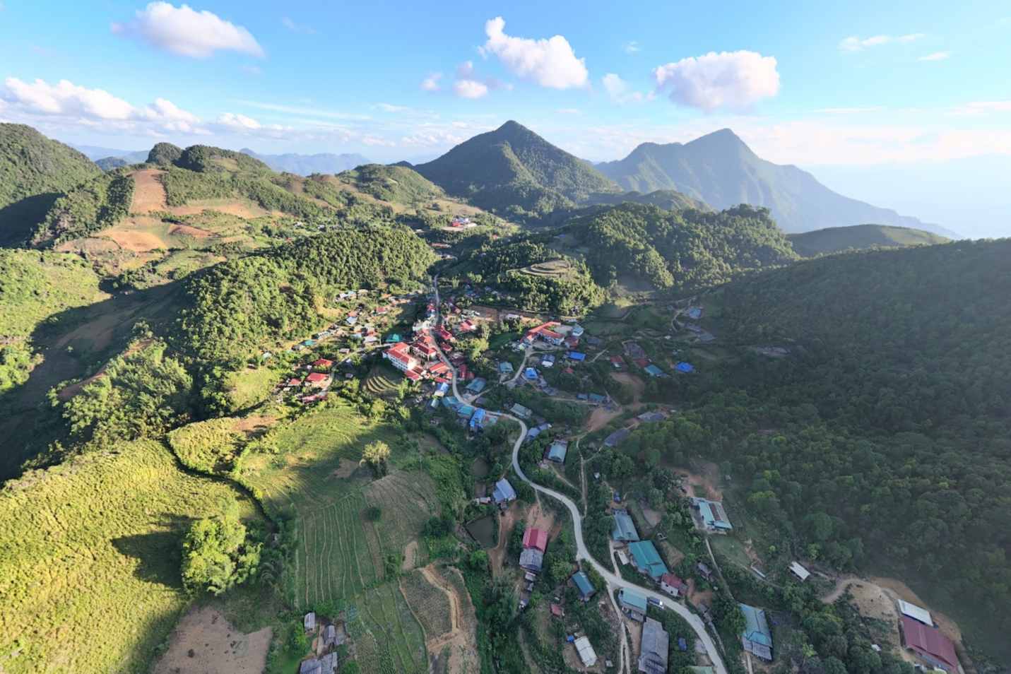 Provincial road 128B is a vital traffic route of Tua Sin Chai highland commune. Photo: Phang Sy