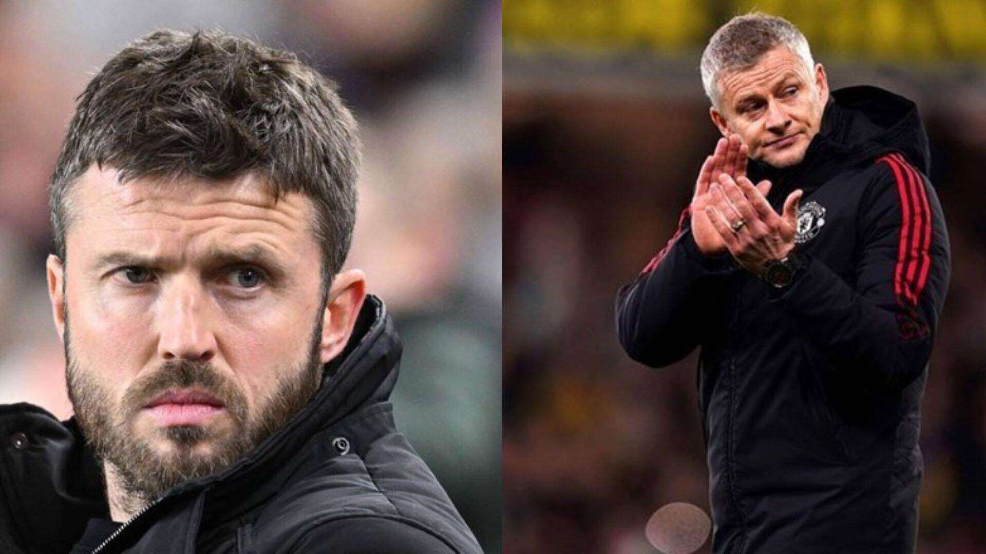 Michael Carrick and Ole Gunnar Solskjaer.  Photo: AFP