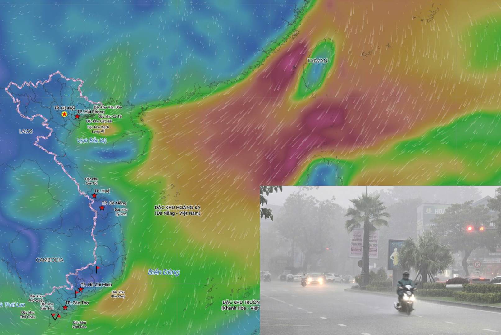 Forecast of storm, low pressure, rain and hot weather trends in May