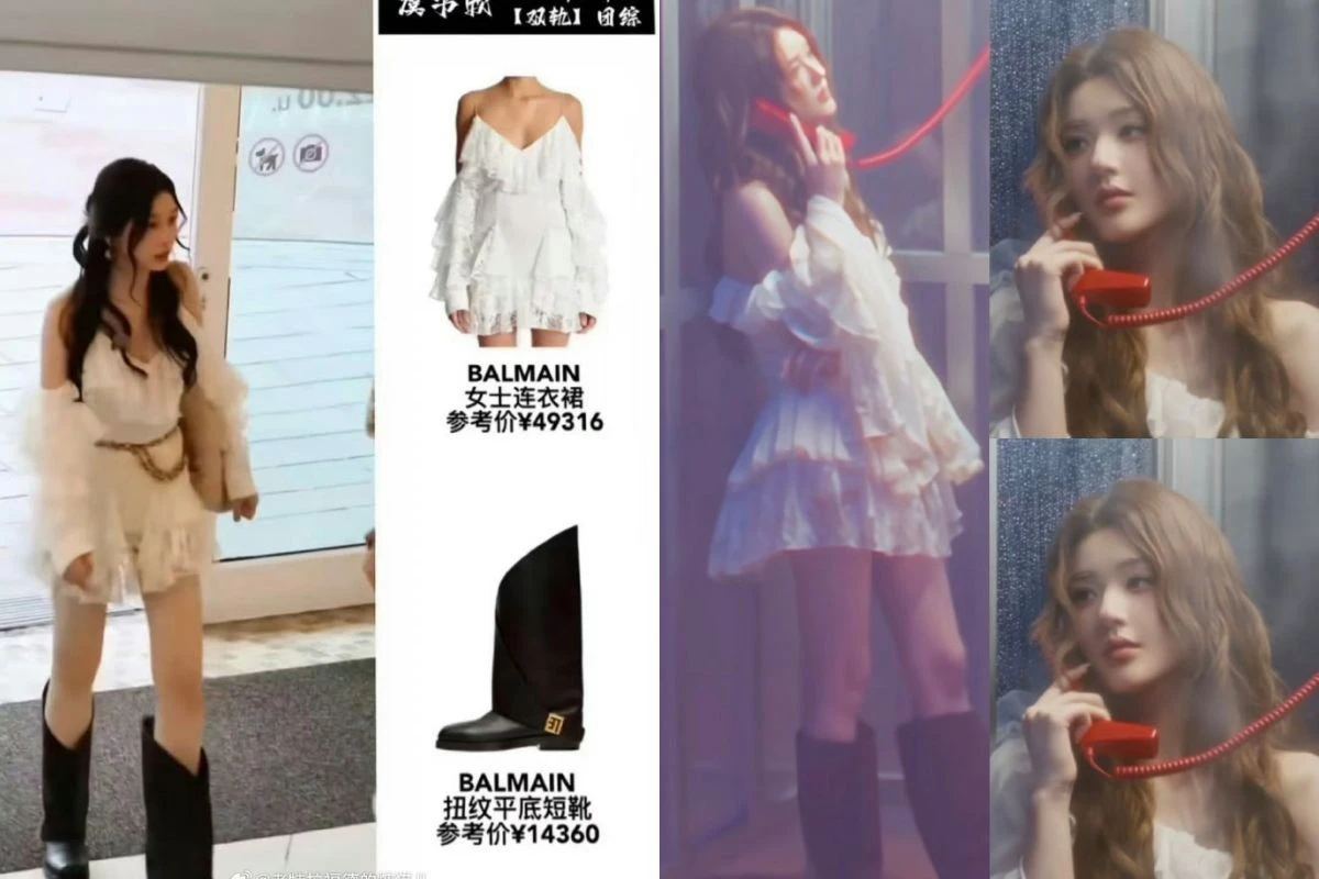 Trang phục của 2 nữ nghệ sĩ có nhiều nét tương đồng. Ảnh: Weibo