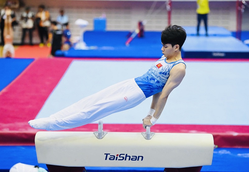 Dang Ngoc Xuan Thien is the leading athlete of Vietnamese gymnastics at this time. Photo: Minh Dan
