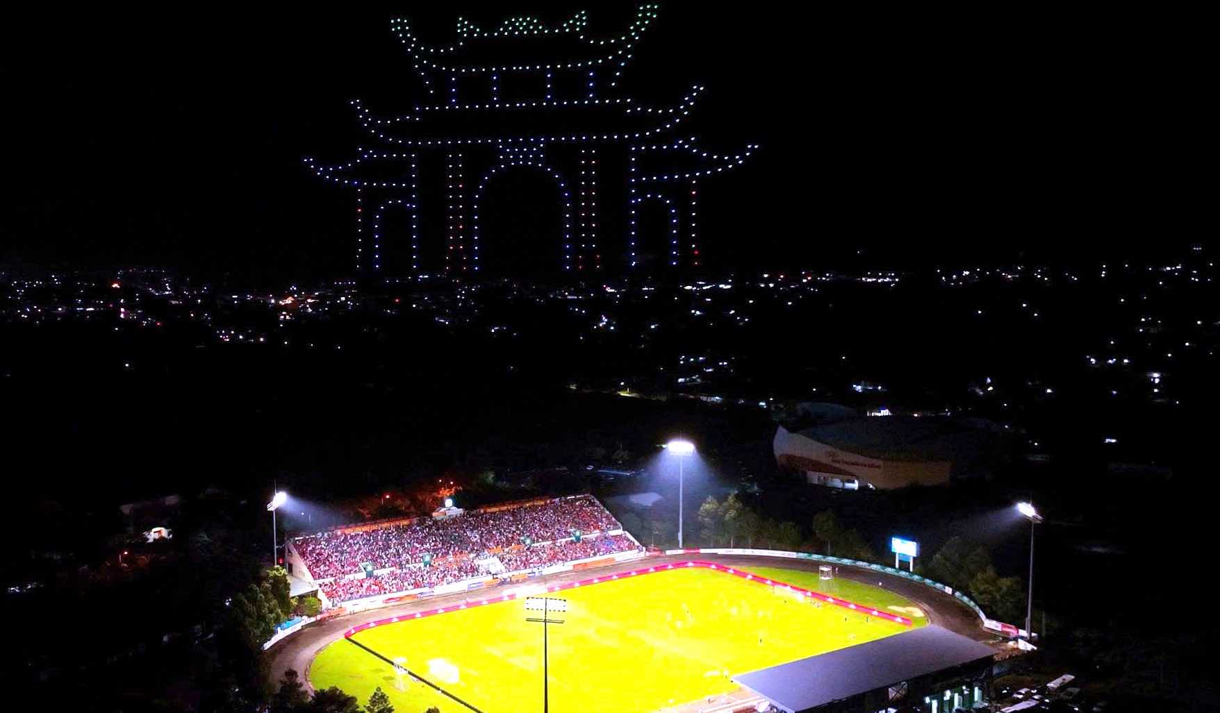 Dron performance at Binh Phuoc stadium, Dong Nai city. Photo: HAC