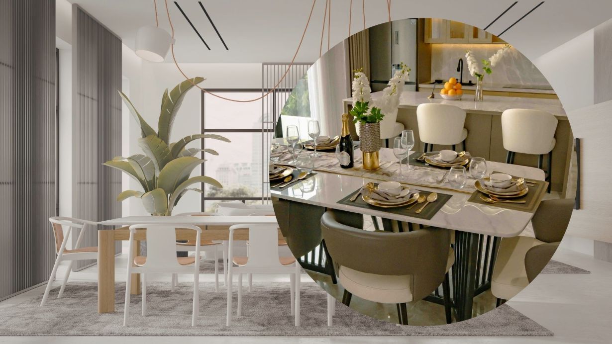 The dining table is harmoniously decorated with fresh flowers and light, making the living space more cozy and sophisticated. Graphics: Thanh Thanh