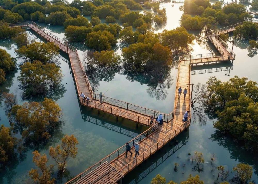 Perspective of a corner of the world's largest mangrove fishing park in Quang Ninh. Photo: Vingroup