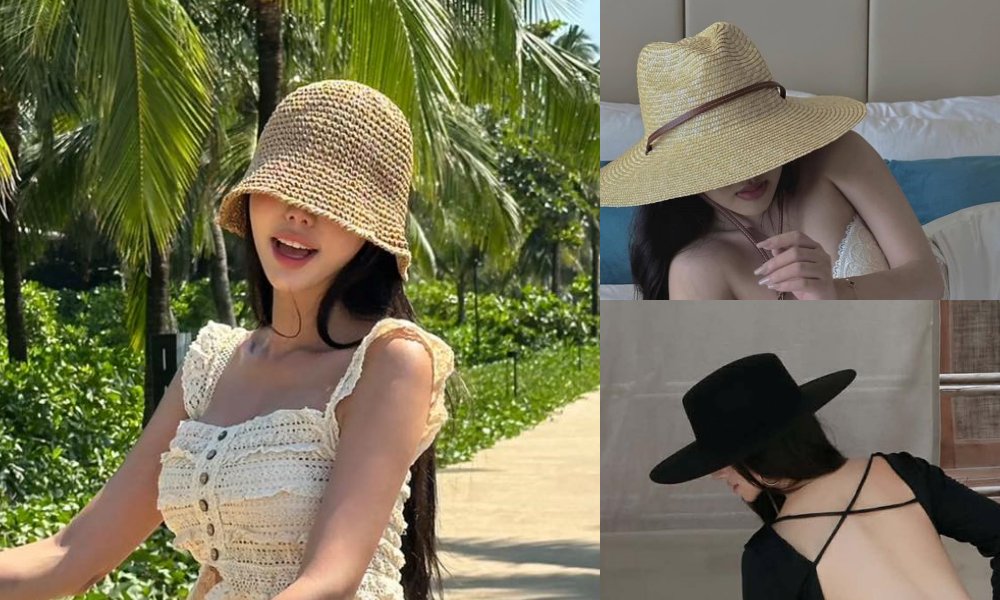 Mũ cói, len móc là những món đồ phụ kiện được ưa chuộng dịp hè. Ảnh: Bikini Kiều Gà.