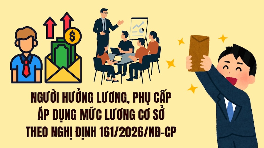 Salary and allowance beneficiaries apply the base salary level according to Decree 161/2026/ND-CP