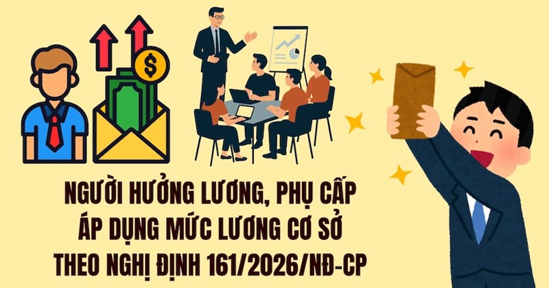 Cán bộ, công chức hưởng lương, phụ cấp áp dụng mức lương cơ sở theo Nghị định 161/2026/NĐ-CP
