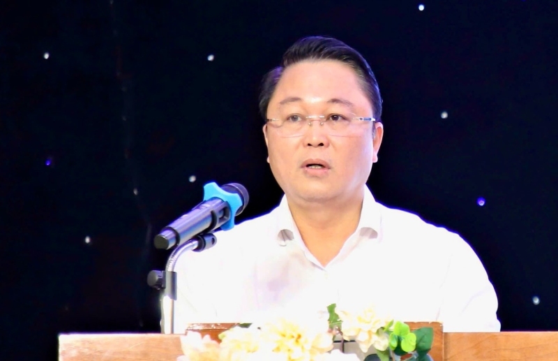 Ông Lê Trí Thanh - Chủ tịch Ủy ban MTTQ Việt Nam TP.Đà Nẵng phát biểu khai mạc hội nghị. Ảnh: Trường An