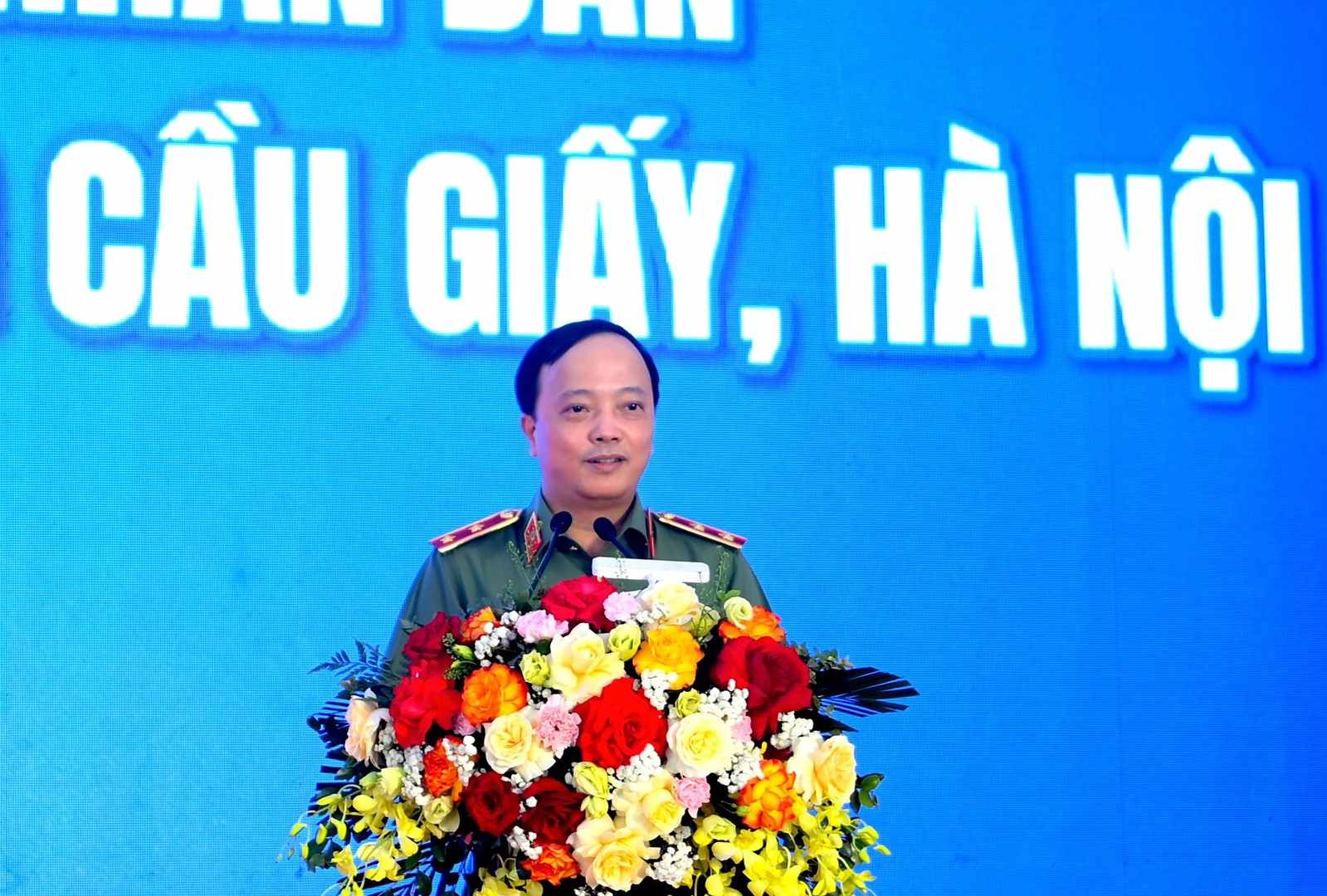 Thứ trưởng Bộ Công an Đặng Hồng Đức phát biểu tại buổi lễ. Ảnh: Bộ Công an