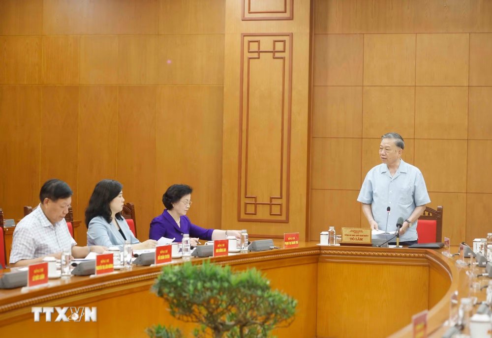 Tổng Bí thư, Chủ tịch nước Tô Lâm nhấn mạnh xử lý nghiêm, không dung thứ cho các hành vi sai phạm, trục lợi trên sức khỏe nhân dân. Ảnh: TTXVN