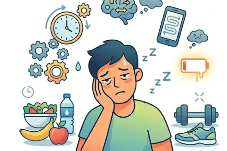 Causes of fatigue even when eating and exercising reasonably. Graphics: Thien Nhan