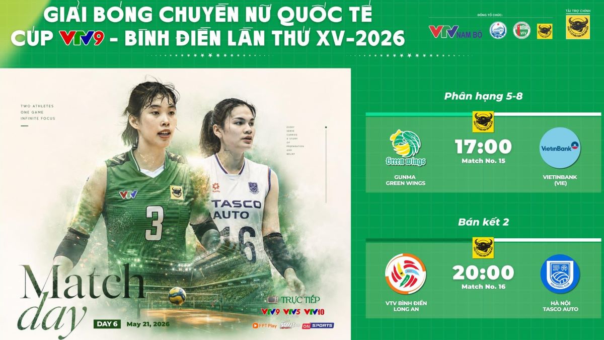 The VTV Binh Dien Long An vs Hanoi Tasco Auto match is the highlight of the match day 21. 5. Photo: VTV Binh Dien Long An