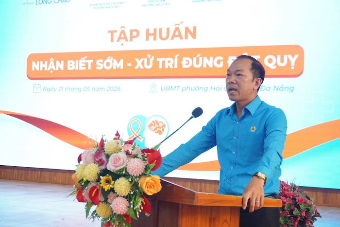 Ông Nguyễn Đình Trung - Chủ tịch Công đoàn phường Hải Châu. Ảnh: Nguyễn Linh