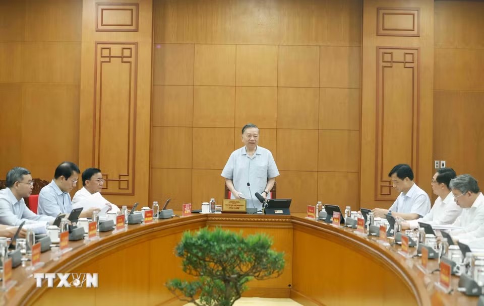 Tổng Bí thư, Chủ tịch nước Tô Lâm chủ trì cuộc làm việc của Thường trực Ban Chỉ đạo