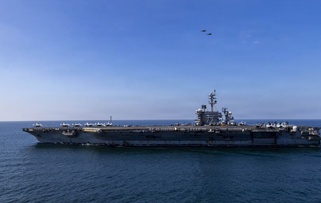 Tàu sân bay Mỹ USS Abraham Lincoln. Ảnh: Bộ Tư lệnh Trung tâm Mỹ (CENTCOM)