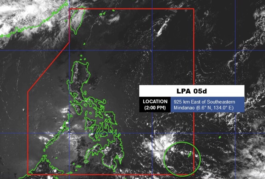 By 2 pm on May 21, low pressure 05d was identified about 925km east of southeastern Mindanao, Philippines. Photo: PAGASA