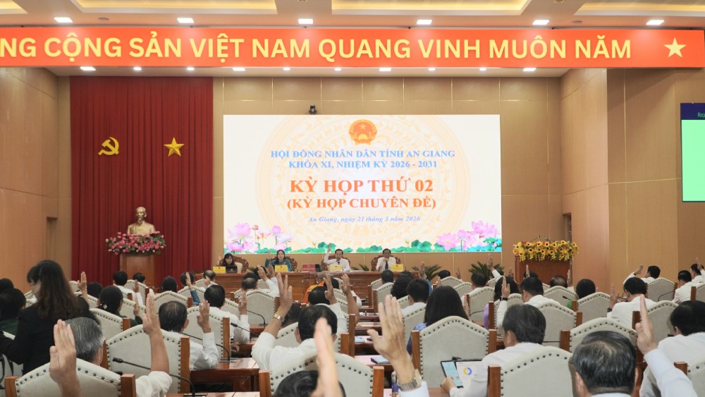 Vote to approve the draft resolution Deciding on the policy of converting forest use purposes to other purposes to implement the 110kV Phu Quoc - North Phu Quoc Power Line Project. Photo: Nguyen Anh