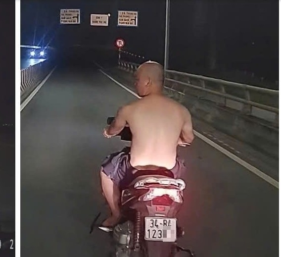 ヘルメットを着用せずにバイクを運転する様子が住民によって記録されました。写真:交通警察局