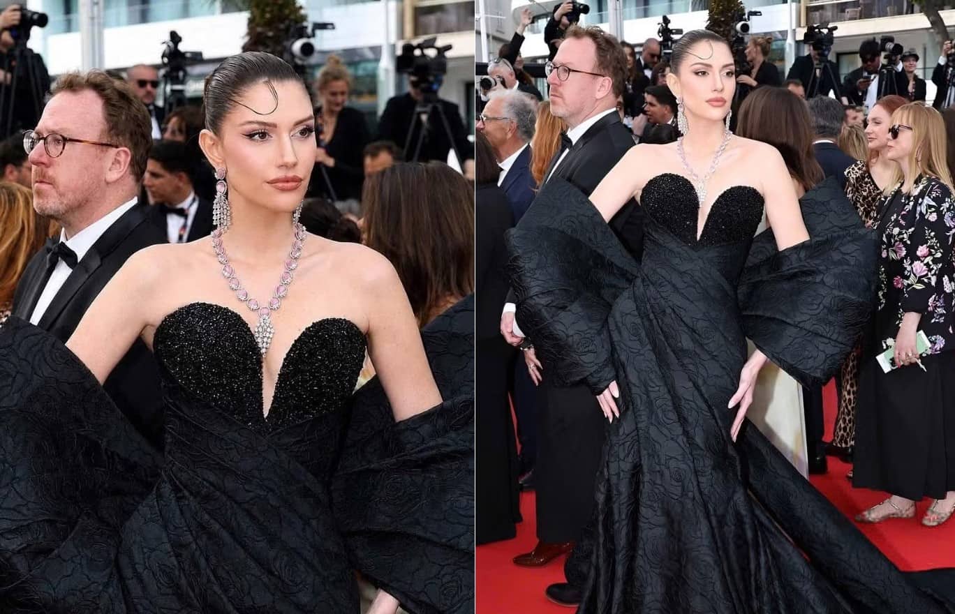 Isabella Menin - Hoa hậu Hòa bình Quốc tế 2022 trong thiết kế “Black Orchid” của NTK Lê Thanh Hòa. Ảnh NTK cung cấp