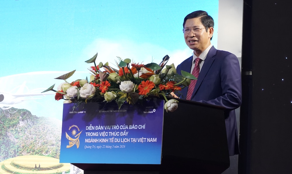 Deputy Minister of Culture, Sports and Tourism Ho An Phong speaks at the Forum "The role of the press in promoting the tourism economy in Vietnam in 2026". Photo: Nguyen Luan