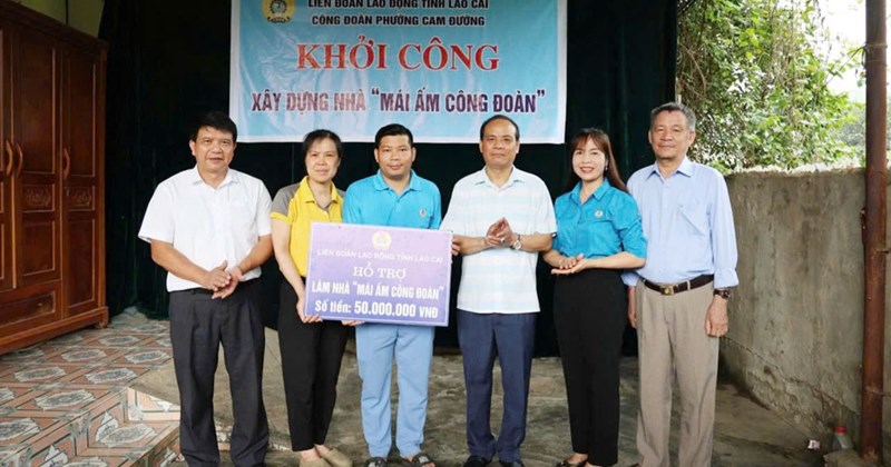 Công đoàn Cam Đường hỗ trợ xây nhà cho đoàn viên khó khăn