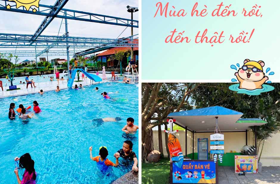 Nhiều trung tâm dạy bơi ở Hà Tĩnh đang tiếp nhận dạy bơi dịp hè cho trẻ em. Ảnh: Hoàng Anh