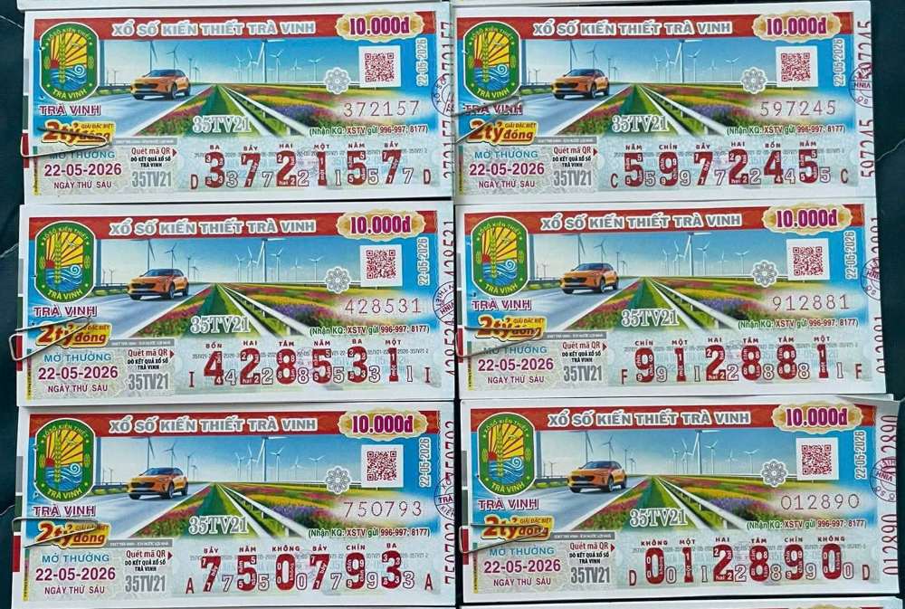 Southern lottery results today May 22: Vinh Long, Binh Duong and Tra Vinh