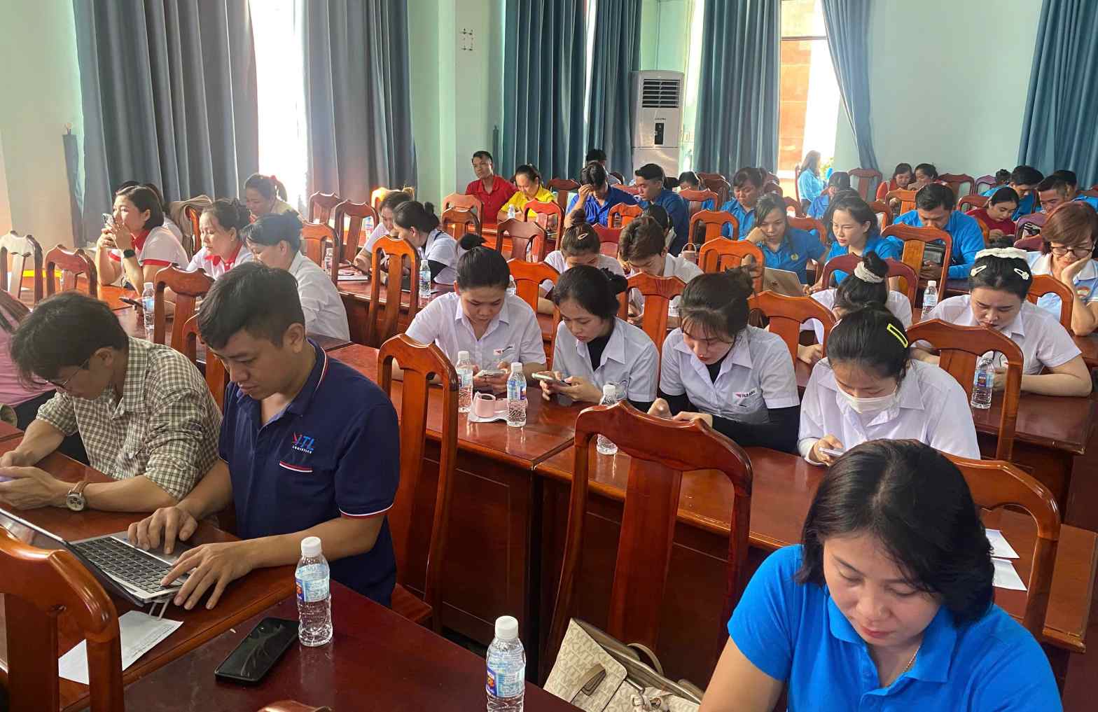 Các đoàn viên tham gia hội thi. Ảnh: Công đoàn cung cấp
