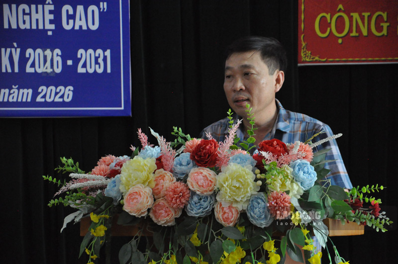 Lãnh đạo Công ty CP Phong Hải bày tỏ mong muốn tiếp tục được các cấp công đoàn quan tâm, chăm lo đến doanh nghiệp và người lao động. Ảnh: Đinh Đại