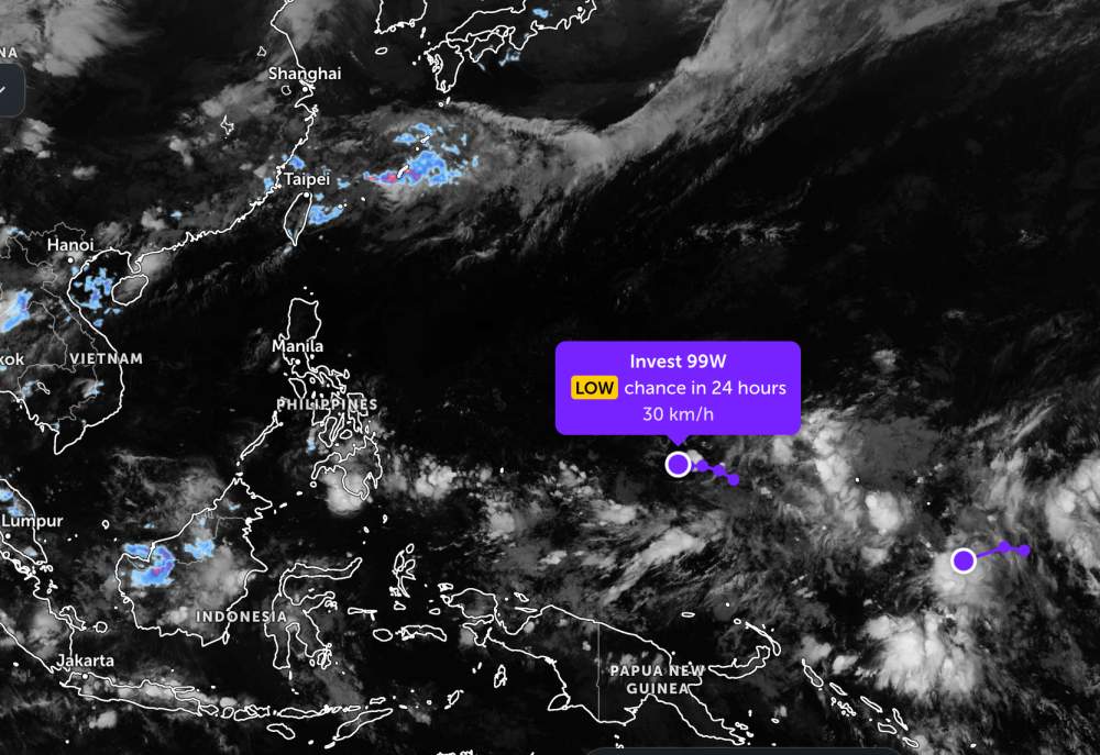 Áp thấp di chuyển hướng về Biển Đông. Ảnh: JTWC