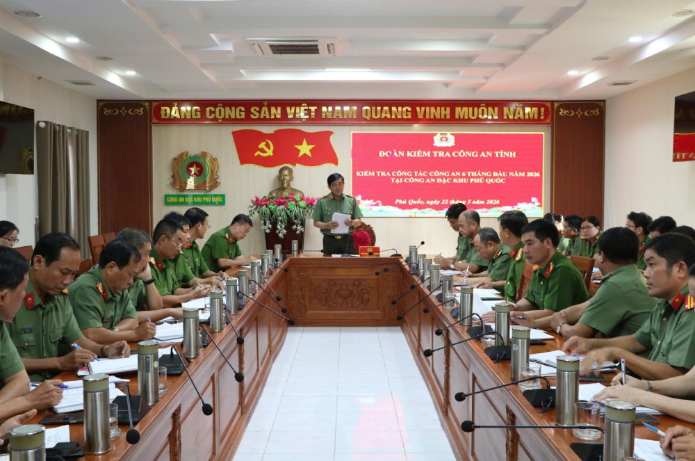Meeting to inspect all aspects of the work of Phu Quoc Special Zone Police.