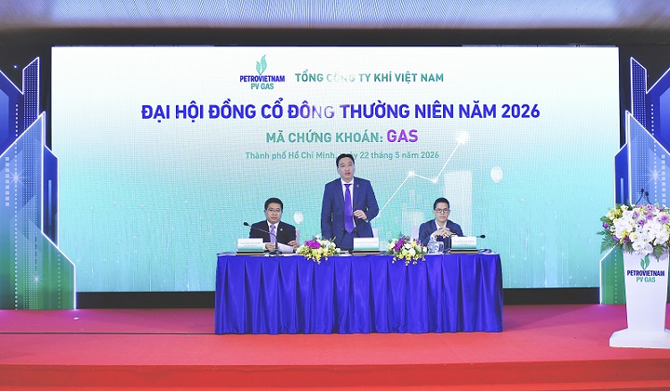 Bí thư Đảng ủy, Chủ tịch HĐQT PV GAS Nguyễn Thanh Bình phát biểu tại Đại hội