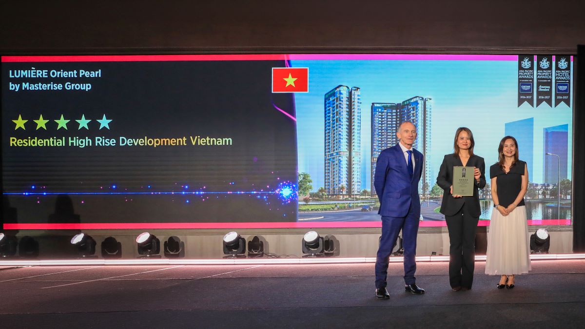 Hai dự án Lumière Orient Pearl và Masteri Era Landmark được vinh danh tại Asia Pacific Property Awards 2026. Ảnh: APPA